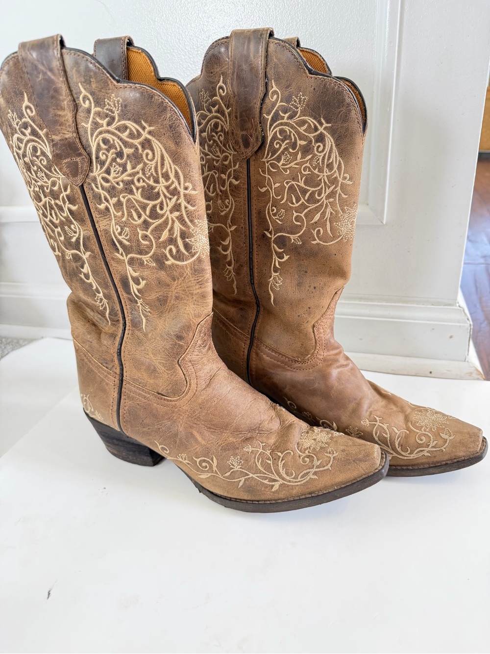 Dan Post Size 9.5 Women's Western Cowboy Boots Brown Leather
